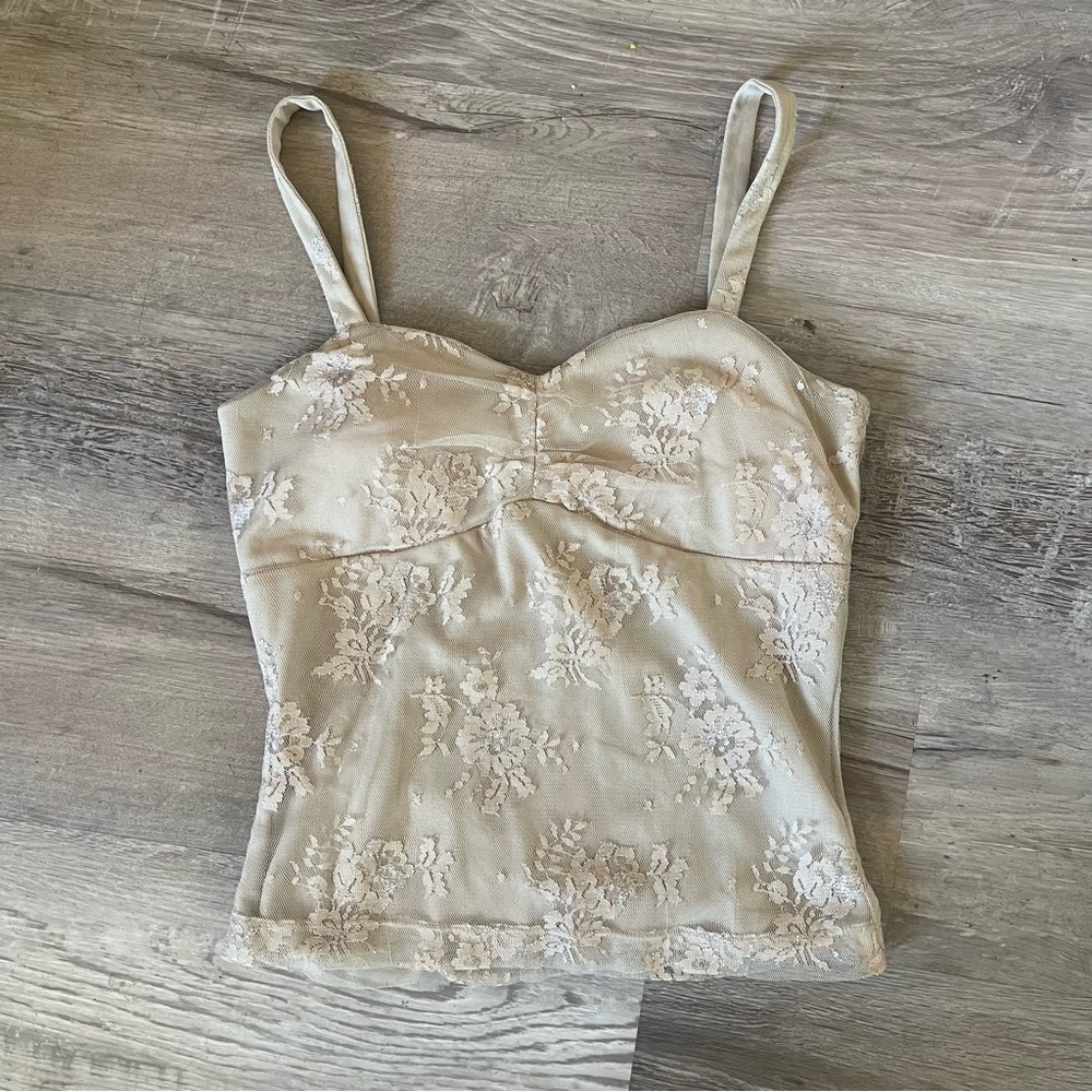 Y2K Elegant Floral Cream Lace Women Top